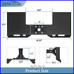 3/8 Skid Steer Mount Plate With 2 Detachable Trailer Hitch Receiver Attachment