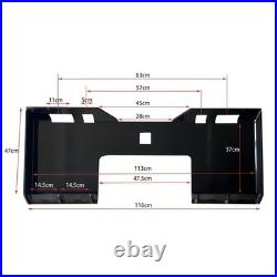 3/8 Skid Steer Mount Plate With 2 Detachable Trailer Hitch Receiver Attachment