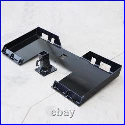 3/8 Skid Steer Mount Plate With 2 Detachable Trailer Hitch Receiver Attachment