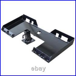 3/8 Skid Steer Mount Plate With 2 Detachable Trailer Hitch Receiver Attachment