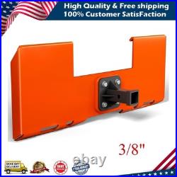 3/8 Thick Skid Steer Mount Plate Quick Attach With 2 Removable Hitch Orange