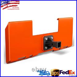 3/8 Thick Skid Steer Mount Plate Quick Attach With 2 Removable Hitch Orange US