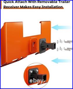 3/8 Thick Skid Steer Mount Plate Quick Attach With 2 Removable Hitch Orange US