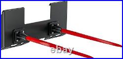 3/8 Tractor Skid Steer Mount Plate With 2x49 Hay Spears Attach 3000lbs Removable