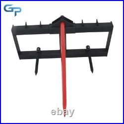 3 Point 49'' Hay Bale Spear Attach Tractor Skid Steer Loader Quick Tach 3000 LBS