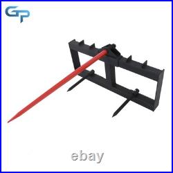 3 Point 49'' Hay Bale Spear Attach Tractor Skid Steer Loader Quick Tach 3000 LBS