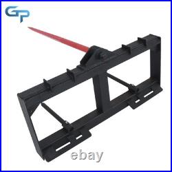 3 Point 49'' Hay Bale Spear Attach Tractor Skid Steer Loader Quick Tach 3000 LBS