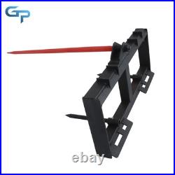 3 Point 49'' Hay Bale Spear Attach Tractor Skid Steer Loader Quick Tach 3000 LBS