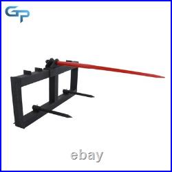 3 Point 49'' Hay Bale Spear Attach Tractor Skid Steer Loader Quick Tach 3000 LBS