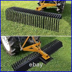 3 Point 60'' Landscape Rock Rake Rotationable For Category 1 Skid Steer Tractors