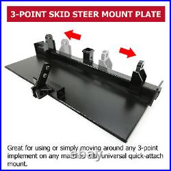 3-Point Attachment Adapter Skid Steer Trailer Hitch Front Tractor Loader Case