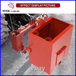 3 Point Ballast Box Category 1 Tractor Quick Tach Hitch Counterweight Red Heavy