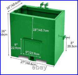 3 Point Hitch Ballast Box Counterweight Cat-1 Skid Steer Tractor HD 800lb