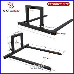 3 Point Hitch Pallet Forks Attachments for Cat 1 Tractor Skid Steer Adjustable