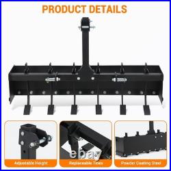 3 Point Hitch Powder Coated Steel 55 Box Blade Scraper With6 Shank For fit Cat 1