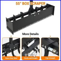 3 Point Hitch Powder Coated Steel 55 Box Blade Scraper With6 Shank For fit Cat 1
