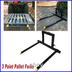 3 Point Pallet Forks Quick Hitch Category 1 Tractor Bucket Attachments Mover US
