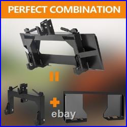 3 Point Quick Hitch Adapter with Skid Steer Mount Plate for Cat 1 Tractor Loader