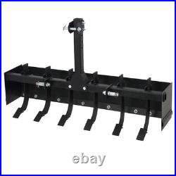 3-Point Tow Behind Box Scraper, 55 IN Garden Lawn Mower Tractor Box Blade, 6 Shank