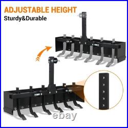 3-Point Tow Behind Box Scraper, 55 IN Garden Lawn Mower Tractor Box Blade, 6 Shank