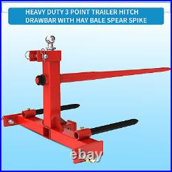 3 Point Trailer Receiver Hitch Hay Bale Spear Cat 1 Multi-function Attachment