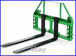 4000LBS 45 Frame Skid Steer Tractor With 48 Blades Pallet Fork Fits John Deere