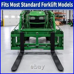 4000LBS 45 Frame Skid Steer Tractor With 48 Blades Pallet Fork Fits John Deere
