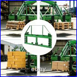 4000LBS 45 Frame Skid Steer Tractor With 48 Blades Pallet Fork Fits John Deere