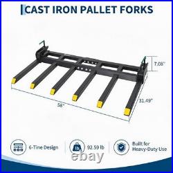 4000LBS 58 Clamp on Pallet Forks Quick Attach Tractor Bucket Skid Steer Loader