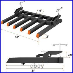 4000LB 58 Clamp on Debris Forks Heavy Duty for Tractor Bucket Loader Skid Steer