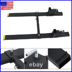 4000Lbs 60 Tractor Clamp On Pallet Forks Bucket Quick Attach With Stabilizer Bar