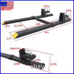 4000Lbs 60 Tractor Clamp On Pallet Forks Bucket Quick Attach With Stabilizer Bar