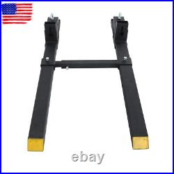 4000Lbs 60 Tractor Clamp On Pallet Forks Bucket Quick Attach With Stabilizer Bar