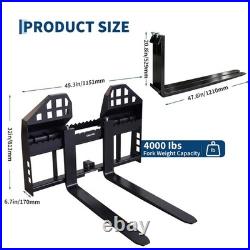 4000Lbs Load Capacity Featured On The Skid Steer Pallet Fork Frame, Quick Attach