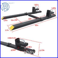 4000Lbs Quick Attach With Stabilizer Bar 60 Tractor Clamp On Pallet Forks Bucket