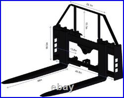 4000 Lbs Quick Attach Pallet Forks 45 Frame 48 Blades for Skid Steer Tractors