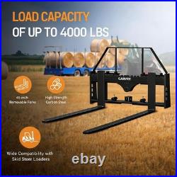 4000 Lbs Quick Attach Pallet Forks 45 Frame 48 Blades for Skid Steer Tractors