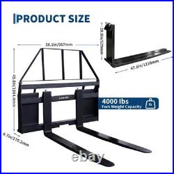 4000 Lbs Universal Skid Steer 45Pallet Fork Frame Attachment With48 Fork Blades