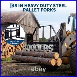 4000 Lbs Universal Skid Steer 45Pallet Fork Frame Attachment With48 Fork Blades