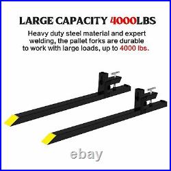 4000lb 60 Bucket Forks Skid Steer Loader Quick Attach Clamp Tractor Pallet USA
