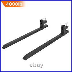 thumbnail interactive-video image 1 of 4000lb Capacity Pallet Forks 60-inch Clamp-On Bucket Forks For Skid Steer, Tractor Loader - Thickened Steel 1 of 6