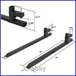thumbnail image 2 of 4000lb Capacity Pallet Forks 60-inch Clamp-On Bucket Forks For Skid Steer, Tractor Loader - Thickened Steel 2 of 6