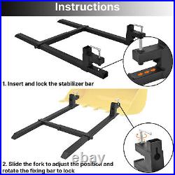 4000lb Tractor Pallet Forks Bucket Clamp On 60 For Skid Steer Loader