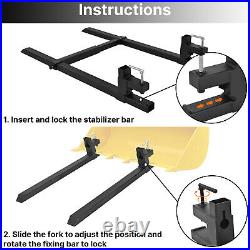 4000lb Tractor Pallet Forks Bucket Clamp On 60 For Skid Steer Loader