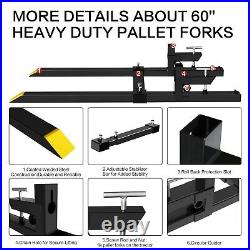 4000lbs 60 Tractor Clamp On Pallet Forks For Skid Steer Loader Bucket Universal