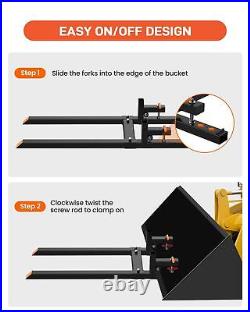 4000lbs 60 Tractor Pallet Forks Clamp On Skid Steer Loader BucketQuick Attach