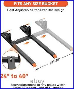 4000lbs 60 Tractor Pallet Forks Clamp On Skid Steer Loader BucketQuick Attach