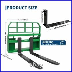 4000lbs Skid Steer Pallet Fork Attachment 46 Frame With48 Blades Fits Tractors