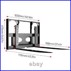 40 Skid Steer Pallet Fork Frame With 37 Blades Quick Attach 4000lbs
