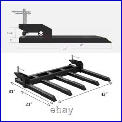 42 Clamp Debris Forks 2600lbs Tractor Bucket Pallet Landhonor Skid Steer Loader